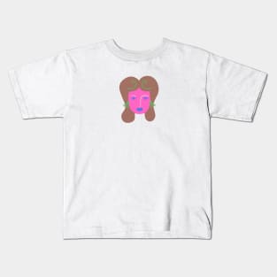 pink female face design Kids T-Shirt